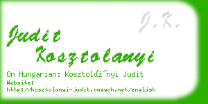 judit kosztolanyi business card
